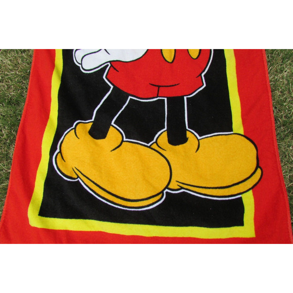 Disney Mickey Mouse All Cotton Beach Towel 56 x 30 Franco Vintage 1990s - Picture 3 of 8